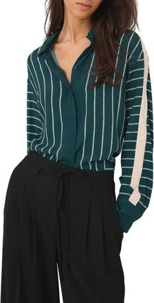 Mint Velvet Striped Shirt in Green at Nordstrom, Size X-Large