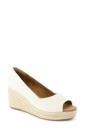 Toms Rania Peep Toe Wedge Pump in Gold Flecks at Nordstrom Rack, Size 9