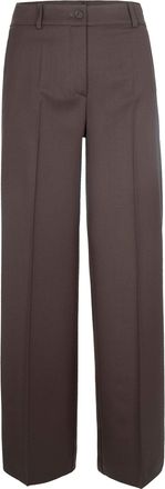 P.A.R.O.S.H. Dark Brown Wide-Leg Virgin Wool Pants