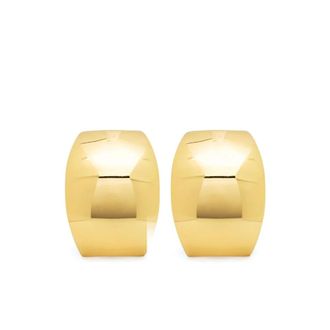 Federica Tosi Gold-tone Oval Earrings with Clasp - female - Federica Tosi - Earrings - Yellow - ONE SIZE - Accessories