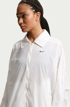 Nike Womens Nike Sportswear Oversized Lightweight UV Jacket in White | IO1520-133
