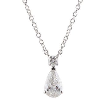 Grown Brilliance 14KT White Gold 0.60 Carat Lab Grown Diamond Pendant Necklace for Women