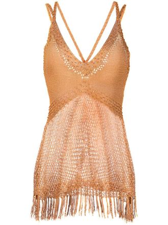 Twin-Set Mouwloze top - Oranje