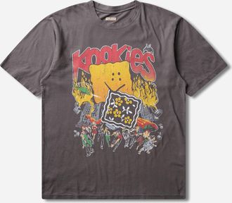 KAPITAL Men s 20/-Jersey Crew T-Shirt (Buster Peckish Bowy) Black