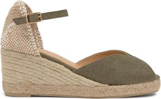 Castaner Sleehakken MET 7 CM HAK - Dames - Sleehakken - Groen - 36 EU - Katoen - Schoenen