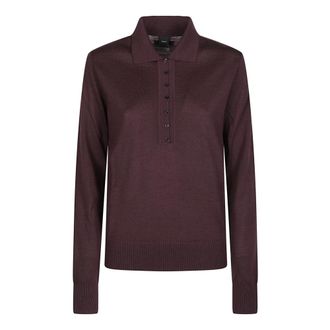 Pinko Vaduz Long Sleeve Polo Neck Jumper - female - PINKO - Polo Shirts - Brown - XS - Tops