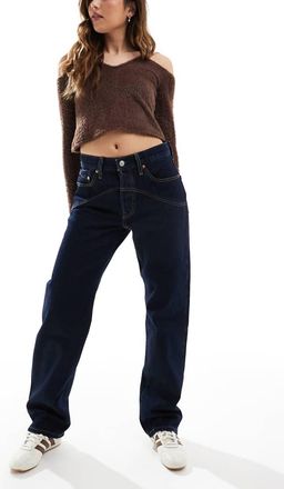 Levi's 501 - Jeans blu scuro stile western anni 90-Blu navy