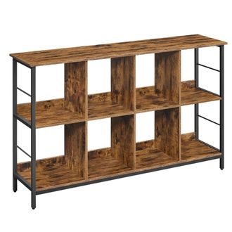 Vasagle Estanter&iacute;a de 2 niveles con 8 compartimientos de color marr&oacute;n y negro