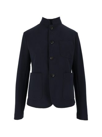 Circolo 1901 Slim-Fit High Collar Four-Button Fleece Jacket