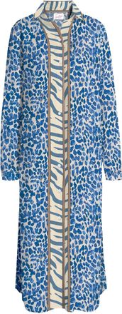 MC2 Saint Barth Animal Print Long-Sleeved Shirt Dress
