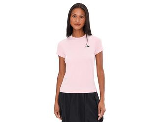 Lacoste Slim Fit Ultra Dry Stretch Sport T-Shirt Womens Workout Light Pink : 12 (EUR 44), Elastane/Polyester