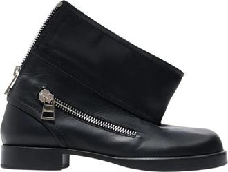 J.W.Anderson Zwarte leren enkellaars met rits - Dames - Enkellaarsjes - Zwart - 38 EU - Leer - Schoenen