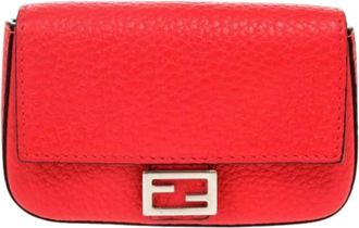 Fendi Pre-owned Wallets, female, Red, Size: ONE SIZE Pre-owned Business card case
