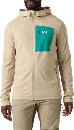 Helly Hansen Versalite Fleece Hooded Jacket in Khaki /Sand at Nordstrom, Size Xx-Large