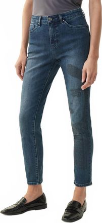 Joseph Ribkoff Brielle Jean With Sparkle Face Design In Blue