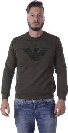 Armani Jeans Capuchontrui - Heren - Sweatshirts - Groen - S - Katoen - Hoodies & sweatvesten