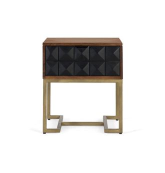 Giner&Colomer Mesita de noche tallada y fabricada a mano con patas doradas