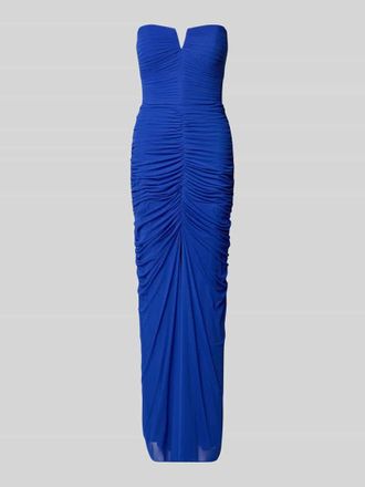 Mascara Abendkleid mit gelegten Falten und Gehschlitz in Royal, Gr&ouml;&szlig;e 34