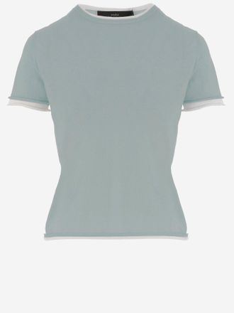 arch4 Cashmere T Shirt With Contrasting Edging