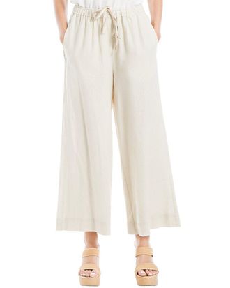 Max Studio Drawstring Crop Linen-Blend Pant