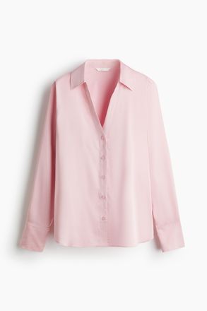 H&M Bluse mit V-Ausschnitt - Pink