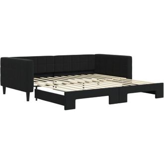 vidaXL Sof&aacute; Cama Nido Terciopelo Negro 100x200 Cm Vidaxl