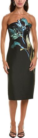 Badgley Mischka Flower Strapless Gown