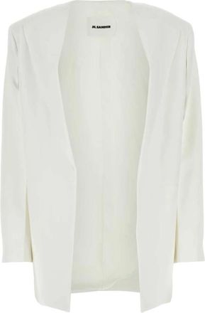 Jil Sander Witte Viscose Blazer Cardigan - Dames - Vesten - Wit - XS - Truien & Vesten