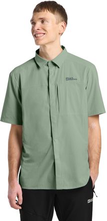 Jack Wolfskin Funktionshemd JACK WOLFSKIN VANDRA S/S SHIRT M, Herren, Gr. M (50), Normalgr&ouml;ssen, gr&uuml;n (eucalyptus), Obermaterial: 85% Polyamid, 15% Elasthan; Futter