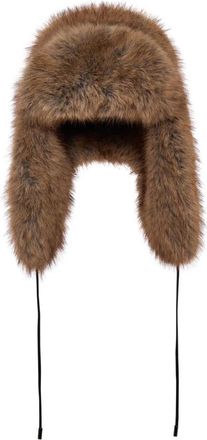 Cesare Gaspari Ushanka - Dames - Hoeden - Bruin - ONE Size - Leer - Accessoires