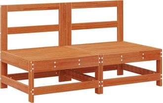 vidaXL Sof&aacute; Medio De Jard&iacute;n Pino Macizo Marr&oacute;n Cera 124 X 62 X 70,5 Cm Vidaxl