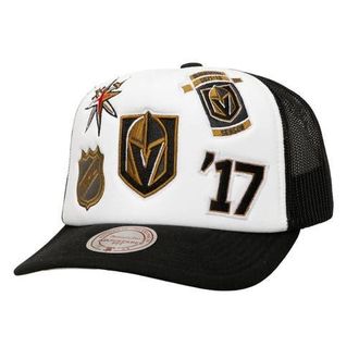 Mitchell & Ness Mens Mitchell & Ness White/Black Vegas Golden Knights Gridlock Trucker Adjustable Hat at Nordstrom