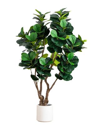 Nearly Natural 6Ft Artificial Grand Fiddle Leaf Tree In Decorative Planter