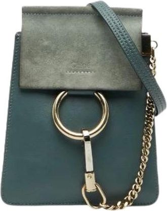 Chlo&eacute; Pre-owned Cross Body Bags, female, Blue, Size: ONE SIZE Pre-owned Suede Crossbody Bag