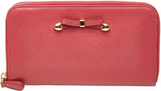 Prada Pink Leather Long Wallet (Bi-Fold) (Pre-Owned)