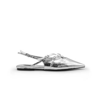 Steve Madden Zilveren sandalen met verstelbaar riempje - Dames - Ballerinas - Grijs - 41 EU - Leer - Schoenen
