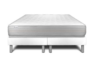 VITALIT Vitalit - Base Tapizada Blanco + Colch&oacute;n Con Espuma Viscoel&aacute;stica 2x100x200