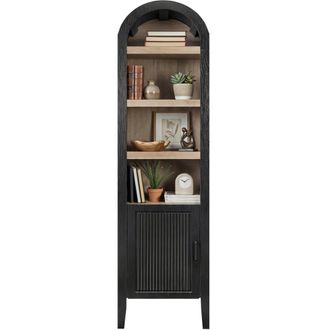 Best Choice Products 72 Tall Narrow Storage Cabinet w/ Adjustable Shelves, 4-Tier Modern Arched Bookcase