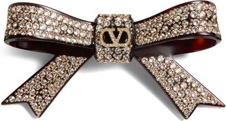 Valentino Garavani Vlogo Signature hair clip - Brown
