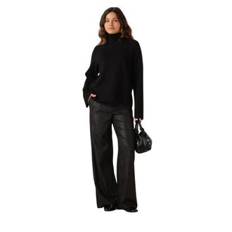 Object Object - Objreynard High Neck Pullover - Dames - Truien - Zwart - Maat: L Nylon