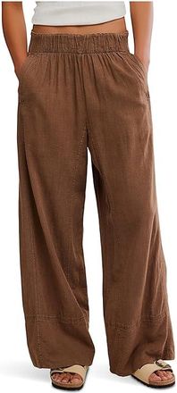 Free People Days End Cotton-Linen Pull-On Pants Womens Clothing Double Espresso : MD (Womens 8-10) 29, Cotton/Linen