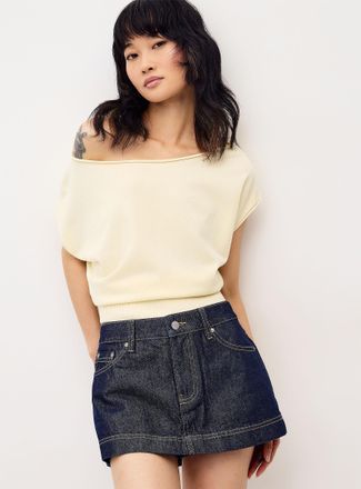 Twik Womens Loose-collar rolled-edge sweater