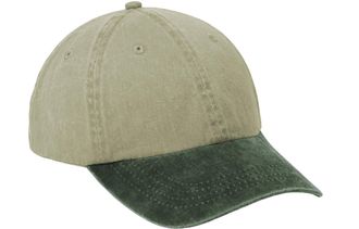 Port & Company Two-Tone Pigment-Dyed Cap. CP83 Khaki/Hunter OSFA