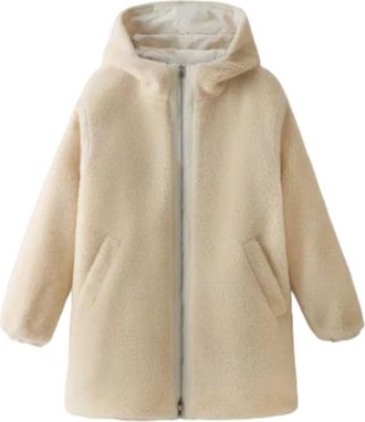 Woolrich Omkeerbare Teddy Parka - Dames - Jassen - Beige - M - Jassen