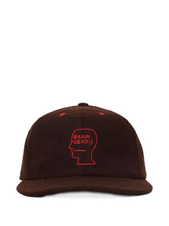 Brain Dead logohead six-panel baseball hat - men - Wool/Nylon - One Size - Red