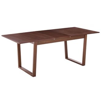 Beliani Mesa De Comedor Extensible Con Dise&ntilde;o Moderno Base De Paneles 160/200 X 95 Cm Chapa De Madera De Fresno Oscuro Camden
