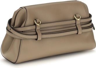 Moschino Womens Clutch Belt-Detail Ecru Hircus Goatskin Shoulder Bags