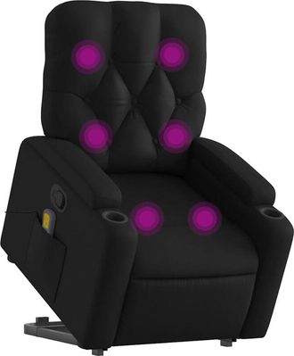 vidaXL Vidaxl - Sill&oacute;n Reclinable De Masaje De Pie Cuero Artificial Negro
