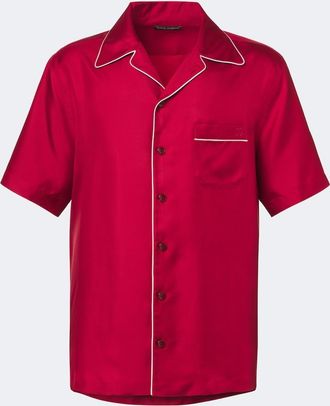 Dolce & Gabbana Silk satin bowling shirt