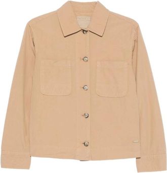 Woolrich Pocket Jacket - Dames - Zomerjassen - Beige - S - Katoen - Jassen